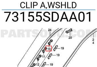 Honda 73155SDAA01 CLIP A,WSHLD