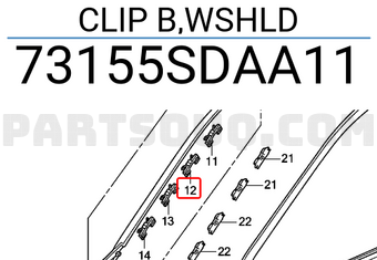Honda 73155SDAA11 CLIP B,WSHLD