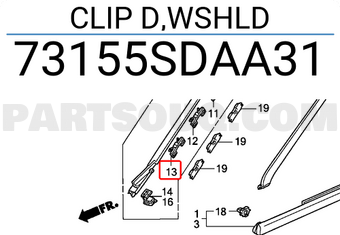 Honda 73155SDAA31 CLIP D,WSHLD