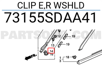 Honda 73155SDAA41 CLIP E,R WSHLD