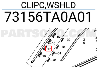 Honda 73156TA0A01 CLIPC,WSHLD