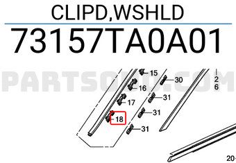 Honda 73157TA0A01 CLIPD,WSHLD
