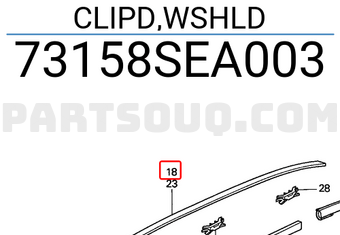 Honda 73158SEA003 CLIPD,WSHLD