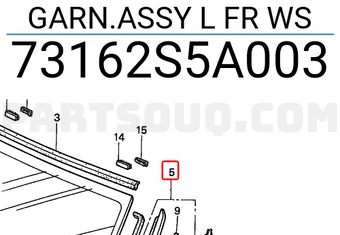 Honda 73162S5A003 GARN.ASSY L FR WS