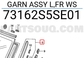 Honda 73162S5SE01 GARN ASSY L,FR WS