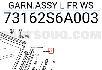 Honda 73162S6A003 GARN.ASSY L FR WS