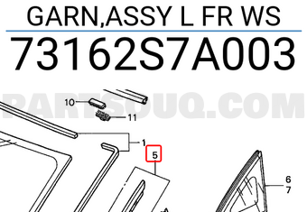 Honda 73162S7A003 GARN,ASSY L FR WS