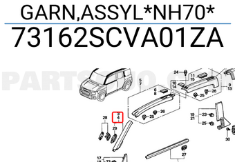 Honda 73162SCVA01ZA GARN,ASSYL*NH70*