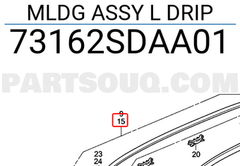 Honda 73162SDAA01 MLDG ASSY L DRIP