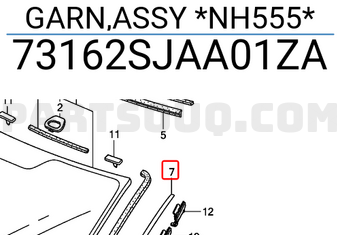 Honda 73162SJAA01ZA GARN,ASSY *NH555*