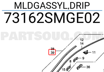 Honda 73162SMGE02 MLDGASSYL,DRIP