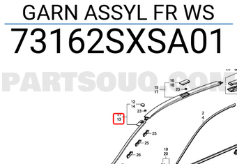 Honda 73162SXSA01 GARN ASSYL FR WS