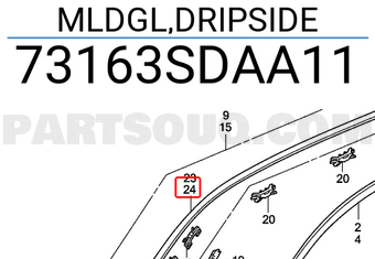 Honda 73163SDAA11 MLDGL,DRIPSIDE