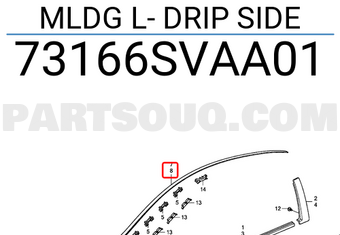 Honda 73166SVAA01 MLDG L- DRIP SIDE
