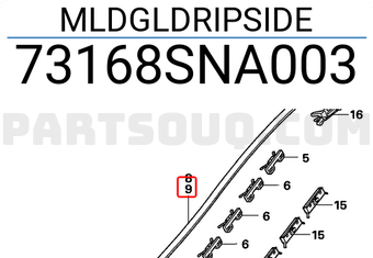 Honda 73168SNA003 MLDGLDRIPSIDE