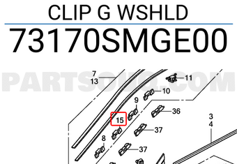 Honda 73170SMGE00 CLIP G WSHLD