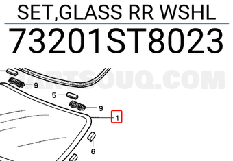 Honda 73201ST8023 SET,GLASS RR WSHL