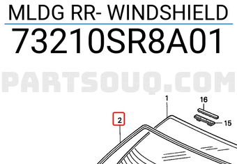 Honda 73210SR8A01 MLDG RR- WINDSHIELD