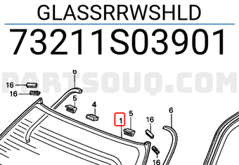 Honda 73211S03901 GLASSRRWSHLD