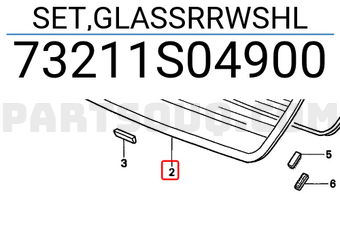 Honda 73211S04900 SET,GLASSRRWSHL