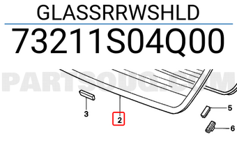 Honda 73211S04Q00 GLASSRRWSHLD