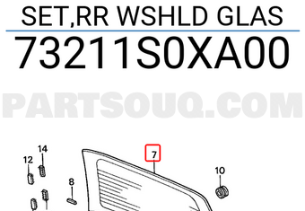 Honda 73211S0XA00 SET,RR WSHLD GLAS