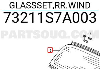 Honda 73211S7A003 GLASSSET,RR.WIND