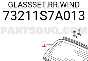 Honda 73211S7A013 GLASSSET,RR.WIND