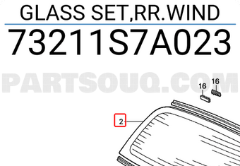 Honda 73211S7A023 GLASS SET,RR.WIND