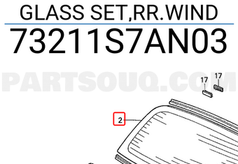 Honda 73211S7AN03 GLASS SET,RR.WIND