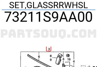 Honda 73211S9AA00 SET,GLASSRRWHSL