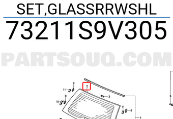 Honda 73211S9V305 SET,GLASSRRWSHL