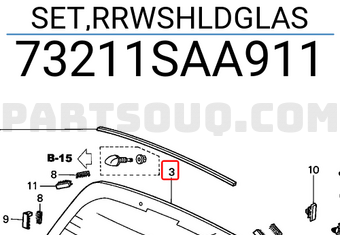 Honda 73211SAA911 SET,RRWSHLDGLAS