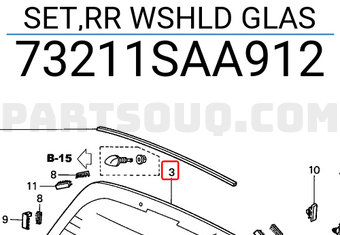 Honda 73211SAA912 SET,RR WSHLD GLAS