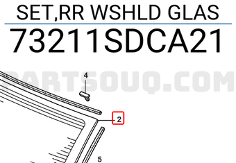 Honda 73211SDCA21 SET,RR WSHLD GLAS