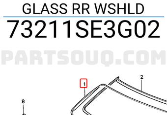 Honda 73211SE3G02 GLASS RR WSHLD