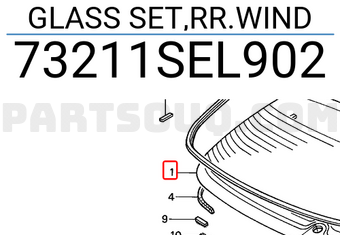 Honda 73211SEL902 GLASS SET,RR.WIND