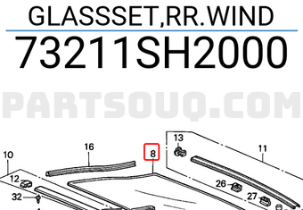 Honda 73211SH2000 GLASSSET,RR.WIND