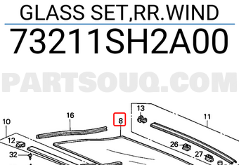 Honda 73211SH2A00 GLASS SET,RR.WIND