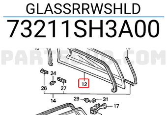 Honda 73211SH3A00 GLASSRRWSHLD