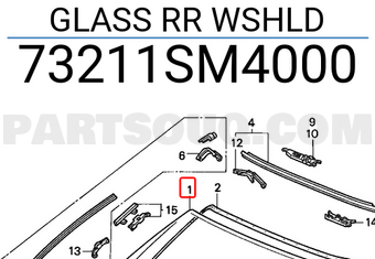 Honda 73211SM4000 GLASS RR WSHLD