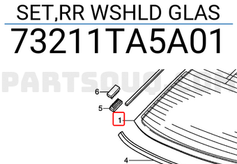 Honda 73211TA5A01 SET,RR WSHLD GLAS