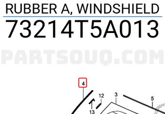 Honda 73214T5A013 RUBBER A, WINDSHIELD