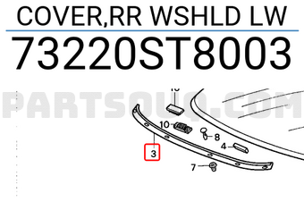 Honda 73220ST8003 COVER,RR WSHLD LW