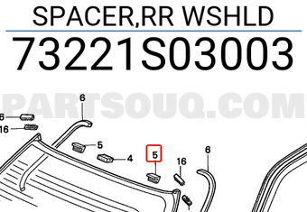 Honda 73221S03003 SPACER,RR WSHLD