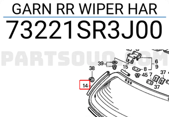 Honda 73221SR3J00 GARN RR WIPER HAR