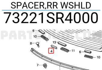 Honda 73221SR4000 SPACER,RR WSHLD