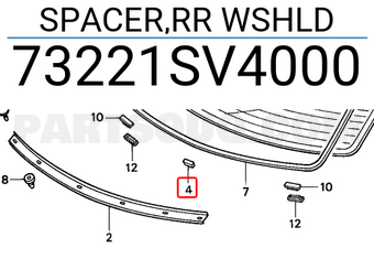 Honda 73221SV4000 SPACER,RR WSHLD