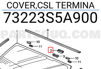 Honda 73223S5A900 COVER,CSL TERMINA