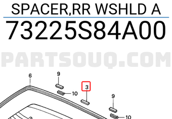 Honda 73225S84A00 SPACER,RR WSHLD A